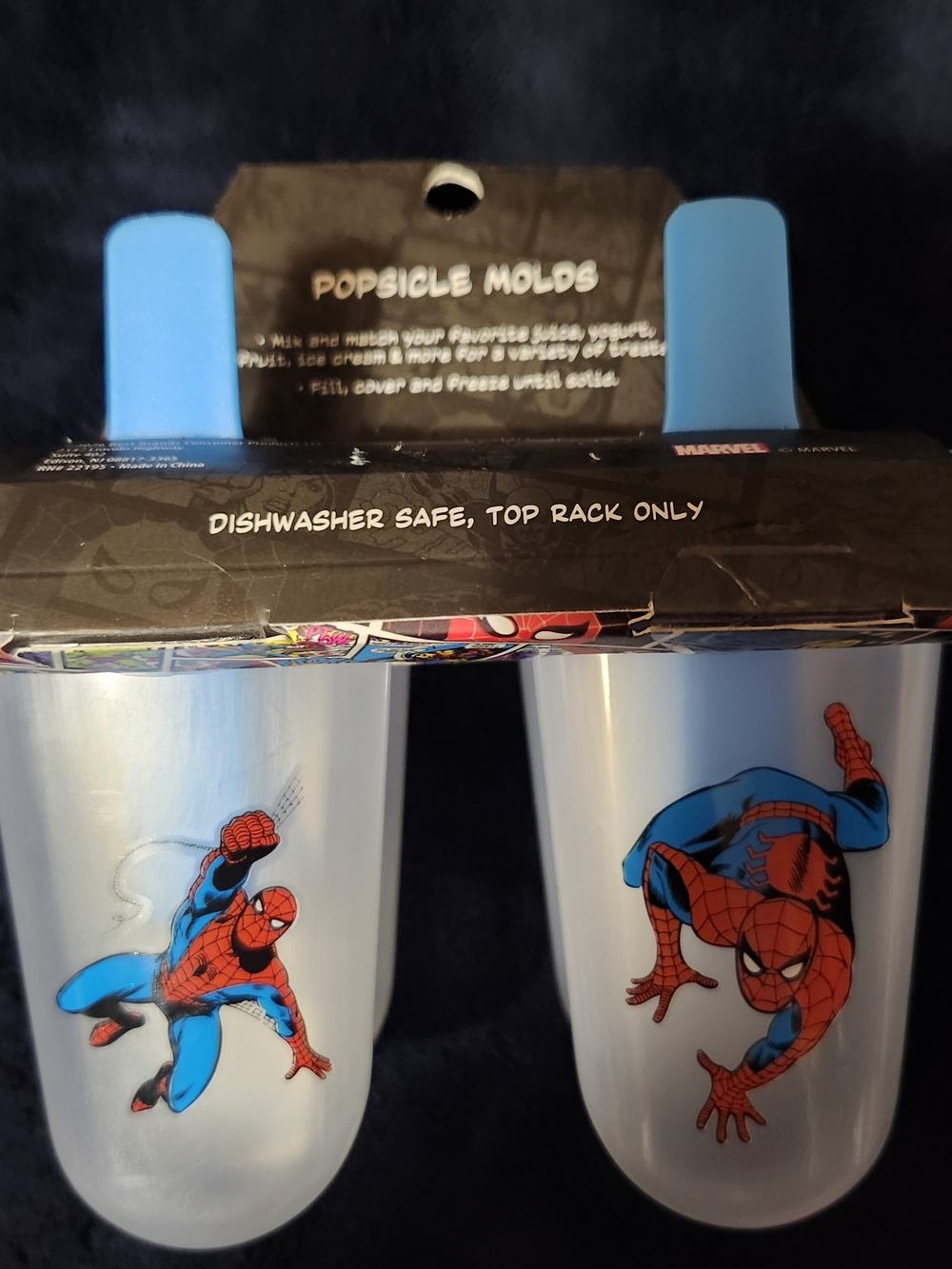 Marvel Spider-Man Popsicle Molds, Blue & White